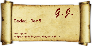 Gedai Jenő névjegykártya